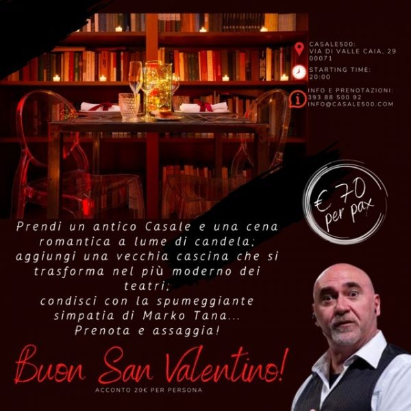 Cena San Valentino Roma 2023 Casale 500